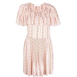 SeebyChloe Josephine Pink Floral Ruffle Trim Mini Dress BNWT Size 38 Medium 6 US